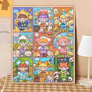 Cute Milk Town Series - Original Design DIY Paint by Number Kit Home Decor Gifting Hobby Wall Art Acrylic Painting Cartoon Characters