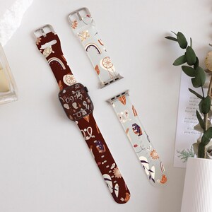 Bohemian Style Silicone Watch Band for Apple Watch Band 42mm 44mm 45mm 46mm 49mm 38mm 40mm 41mm,Personalized Women Watch Band,Birthday Gifts