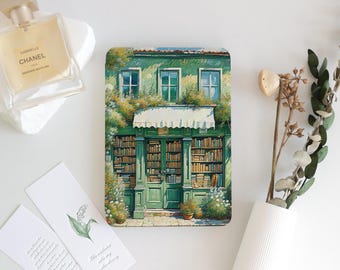 Book Shop Retro Green Kindle Case 2024,All New Kindle Case,Custom Kindle Case Fit All Kindle Models Paperwhite 6.8" 7" Kindle 6" Kindle10th