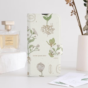 Botanical Flower Phone Flip Case Wallet for iPhone 16 15 14 13 12 11 8 7 SE XR Pro Max,Personalised Wallet Flip Phone Case with Card Holder