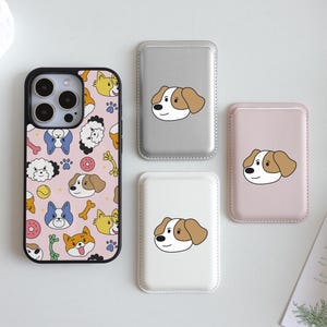 Funda para teléfono con estampado de gato, perro y zoológico, con billetera magnética, funda para iPhone 16, 15, 14, 11, 13 y 12, con tarjetero