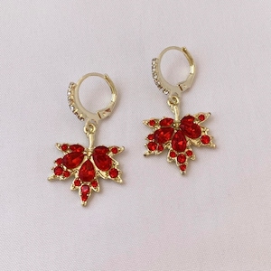 Crystal Maple Leaf baumeln Tropfen Ohrringe für Frauen