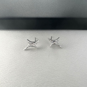 CZ Star Stud Earrings for Men Women Streetwear Punk Hip Hop Unisex Style