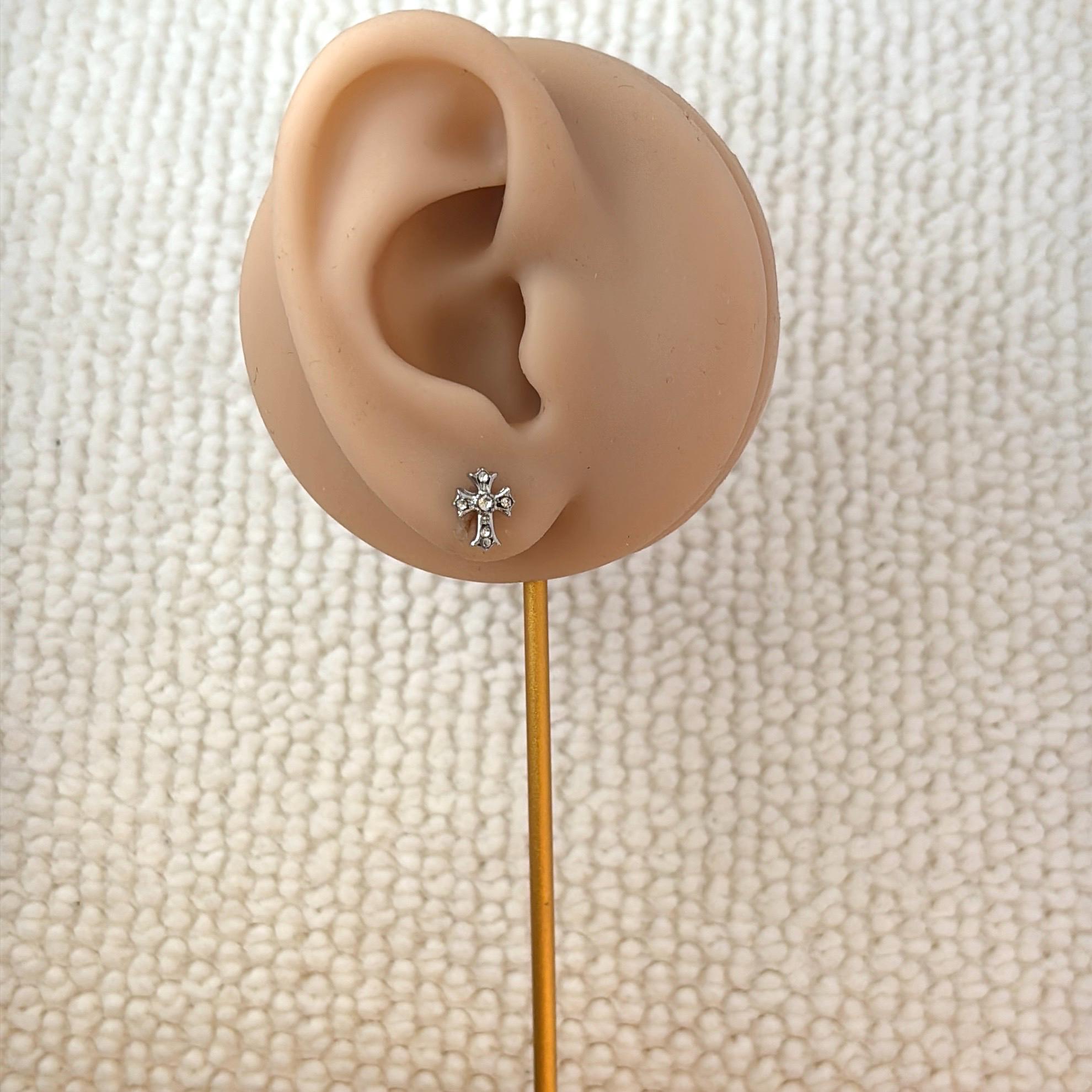 Boucles d'oreilles Hip Hop pour homme, entièrement serties de diamants CZ, en or et argent, bijoux cadeau