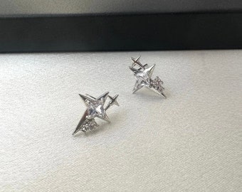 CZ Zirkonia Stern Ohrstecker für Männer Frauen Streetwear Punk Hip Hop Unisex Style