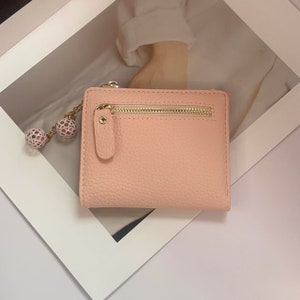Cartera pequeña para mujer,Billetera con cierre a presión plegable,Monedero con tarjetero de crédito con ventana de identificación