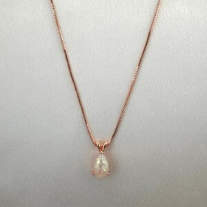 Teardrop Shape Pendant Necklace for Women Rose Gold Color Elegant Jewelry Gift