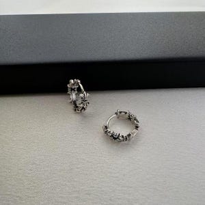 13mm Anchor Small Hoop Earrings for Men Women,Streetwear Hip Hop Punk Unisex Earrings