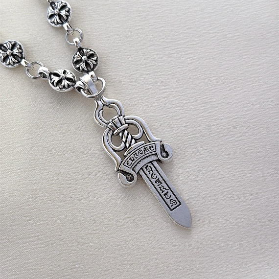 Dagger Pendant Necklace for Men Women,streetwear Hip Hop