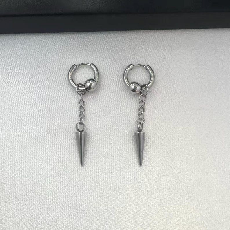 Triangular Report Triangle Cone Dangle Drop Earrings for Men Women Streetwear Hip Hop ...