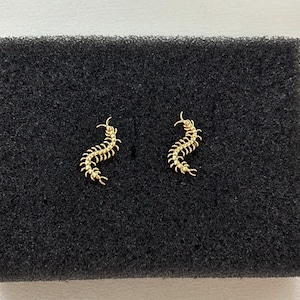 Centipede Stud Earrings for Men Women Streetwear Punk Hip Hop Unisex Earrings