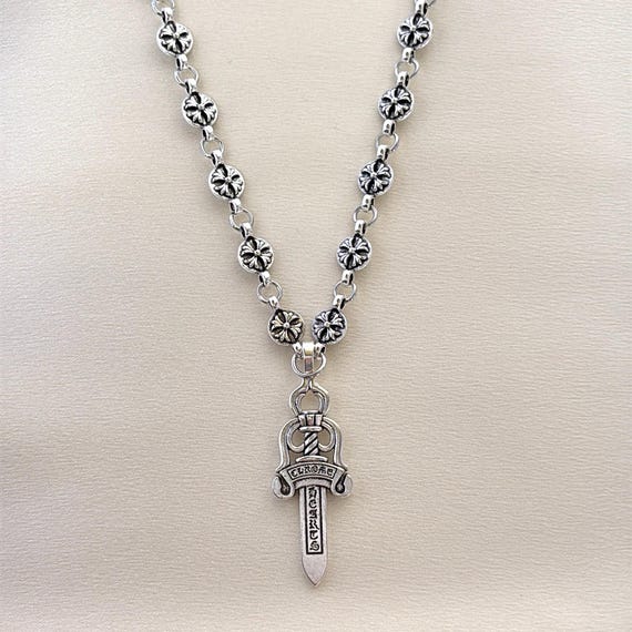 Dagger Pendant Necklace for Men Women,streetwear Hip Hop