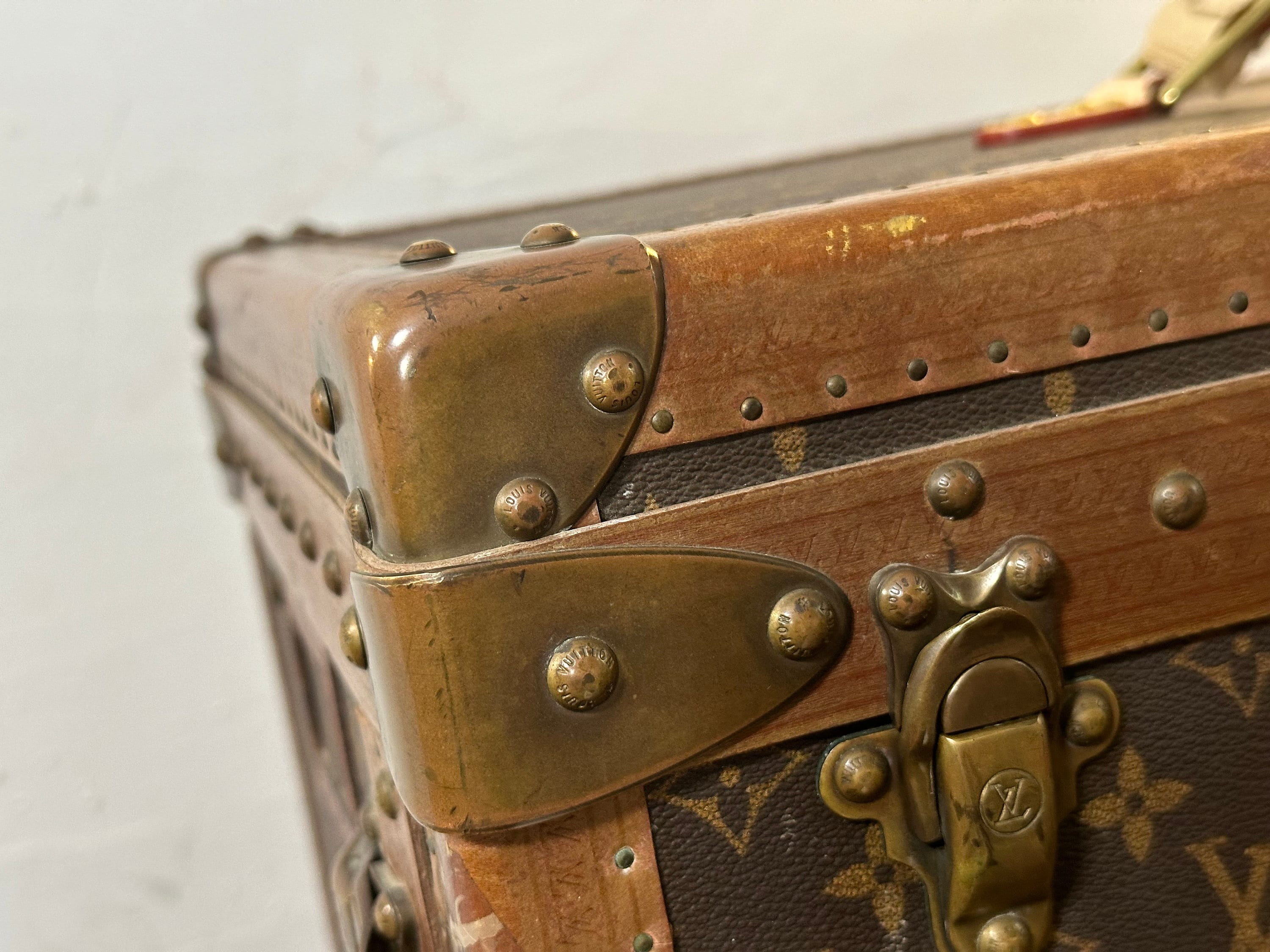 LOUIS VUITTON Antique Monogram Steam Trunk With Wood Slat - Etsy