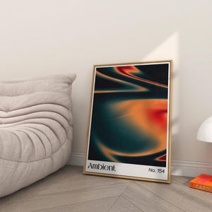 Abstrakte Ambient-Wandkunst - Digitaler Download | Modernes Farbverlauf-Poster in Rot und Schwarz für minimalistisches Interieur