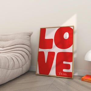 LOVE Typography Wall Art Digital Download | Modern Pop Art Style Poster for Home, Office, or Gift