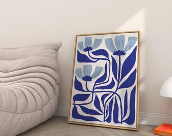 Minimalist Floral Wall Art Abstract Flower Poster Matisse Artwork Printable Digital Art Modern Scandinavian Decor – Wall Art for Living Room