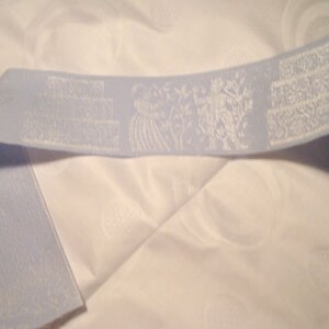 Sale 1 yard of 2 wide Wedding Light Blue Ribbon Woven jacquard designed by Laura Foster Nicholson Textile image 3