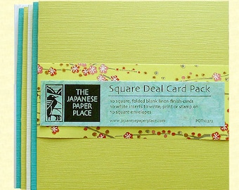 Sale! Japanese Cards - Square Deal 10 Card Pack Spring - Japanese Paper Place