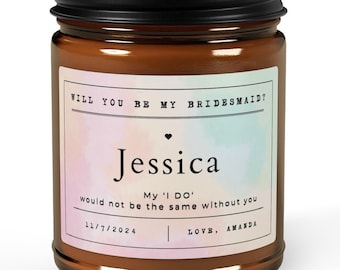 Brautjungfer Kerze, Verlobungskerze, Willst du meine Brautjungfer Geschenk, Kerze Hochzeit favor, Brautjungfer Kerze Etikett, Trauzeugin Kerze