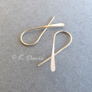 Wire Twist Minimal Earrings Gold Earrings Open Hoop Silver Earring Rose Gold Earrings Modern Simple Jewelry Christmas Gift for her