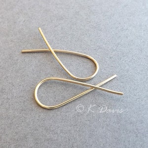 Wire Twist Earrings Gold Open Hoops Modern Silver Earring Rose Gold Earring Simple Crossover Hoops Jewelry Christmas Gift for her