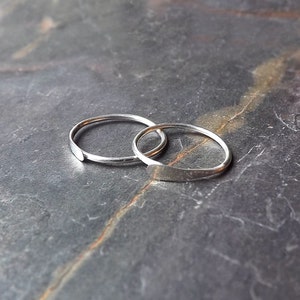 Silver Hoop Earrings, Endless Hoops, Simple Sleeper Hoops, catchless, Minimalist jewelry gift, womens gift. Choose your size Single or Pair