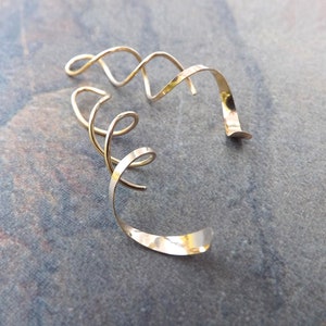 Gold Threader Earrings, Spiral Ear Threaders, Long Twist Open Hoop, 14k Gold Filled Earring, Helix Coil statement earrings statement jewelry