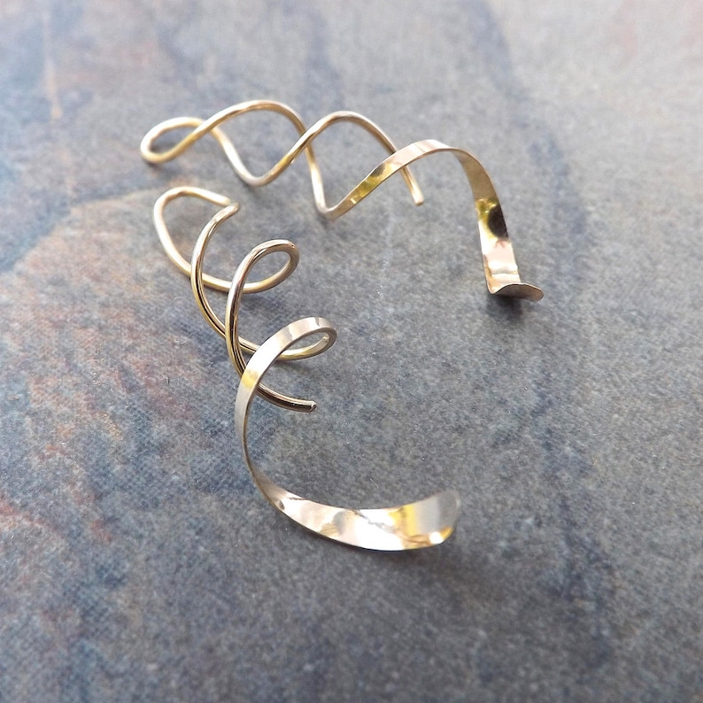 Gold Threader Earrings Spiral Ear Threaders Long Twist Open Etsy