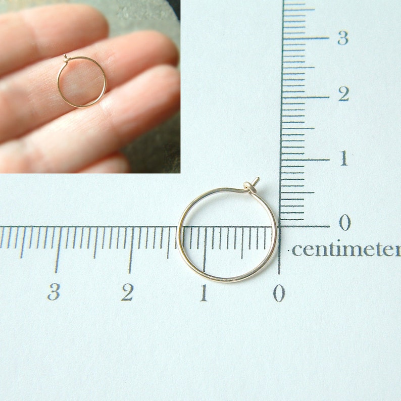 Small gold hoop earrings handmade 14k Gold Hoops unisex men women Gift minimalist gold jewelry gift for her 14k solid gold unique gifts image 5