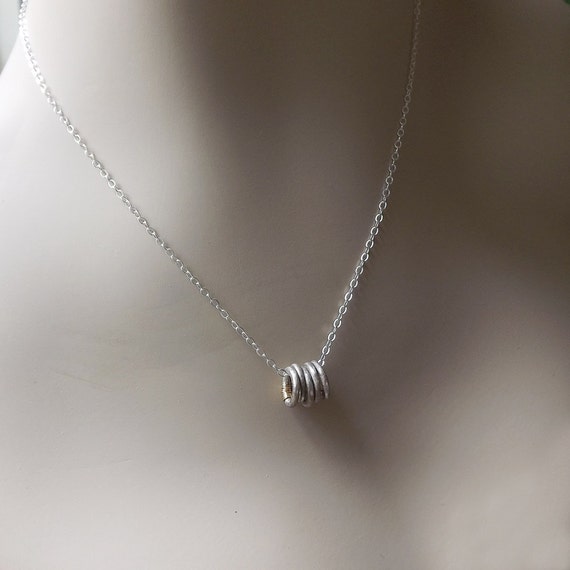 Tiny Rings Necklace Silver Minimal Circles Pendant Small Ring Charm Silver Necklace Jewelry Gift for Her Raw Jewelry Handmade Gift Women Etsy UK