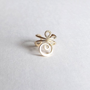 Gold Ear Cuff Swirl Earcuff Small No Pierce Earring Gold Filled minimalist jewelry gift for her yellow gf, rose gf