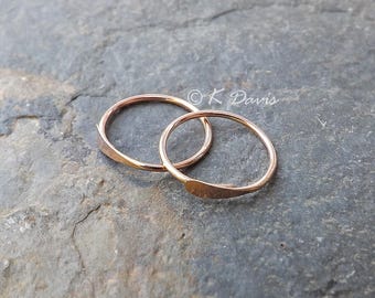 Sleeper Hoops, Rose Gold Hoop Earrings, Minimal Hoop Earring, Gold Filled Open Hoops, choose your size jewelry gift, womens gift for her