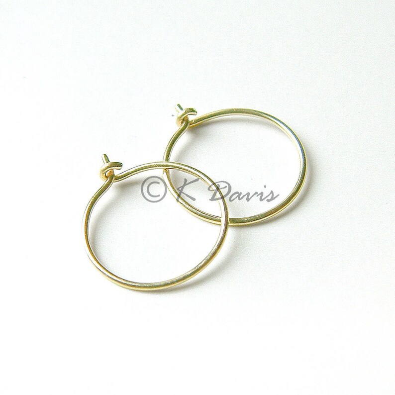 14k Gold Hoops Small Hoops Solid Gold Hoop Earrings Minimal Etsy