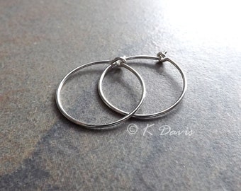 Silver Hoop Earrings Simple Lightweight Hoops Handmade Silver Hoops Jewelry Womens Gift for her custom jewelry unique gifts stocking stuffer