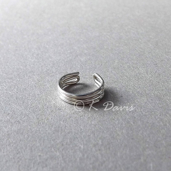 Earcuff Silver Ear Cuff Triple Band No Pierce Simple Wrap Earring Single Minimalist Jewelry gift for her, womens gift, unique gift