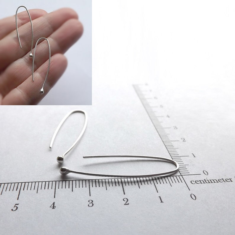Arc Ear Threaders Sterling Silver Open Hoop Earring Simple Etsy