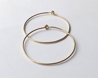 Hoop Earrings Large Gold Filled Round Simple Hoops Eco Friendly minimalist Womens jewelry gift for her, womanmade