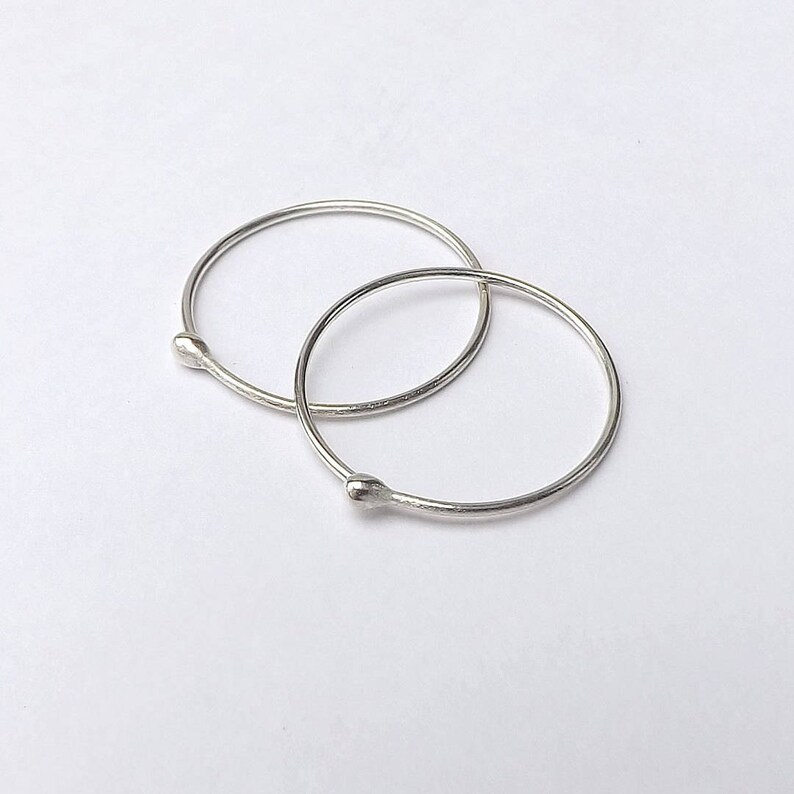 Silver Hoops Sleeper Hoop Earrings Ball Endless Hoops Open Etsy