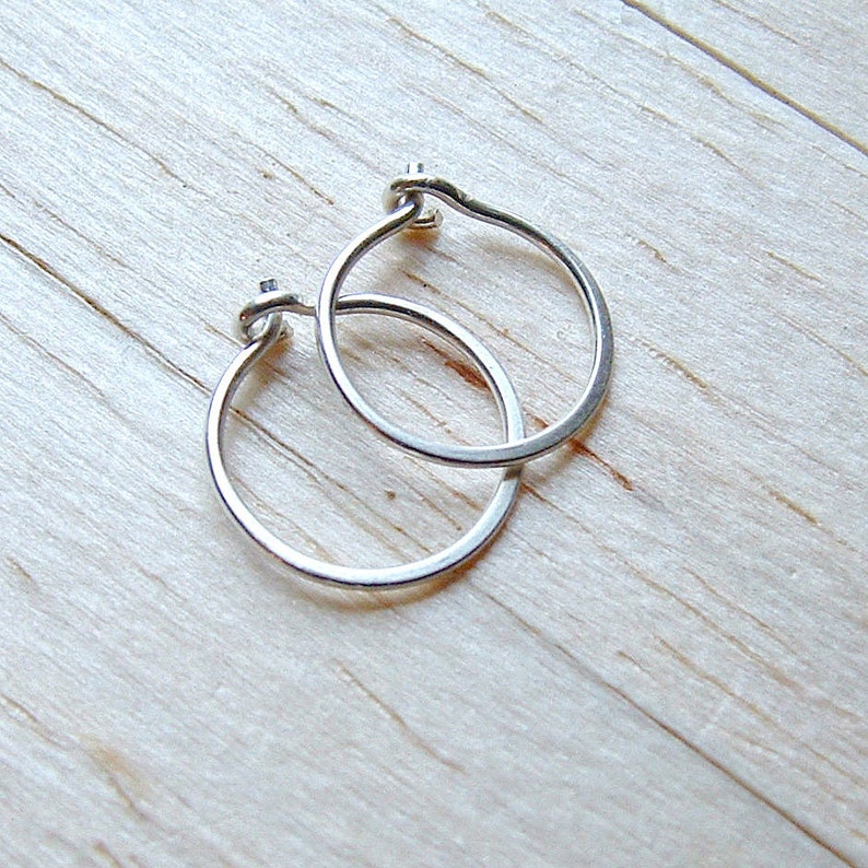 Small Sterling Silver Hoop Earrings Handmade Silver Hoops Etsy