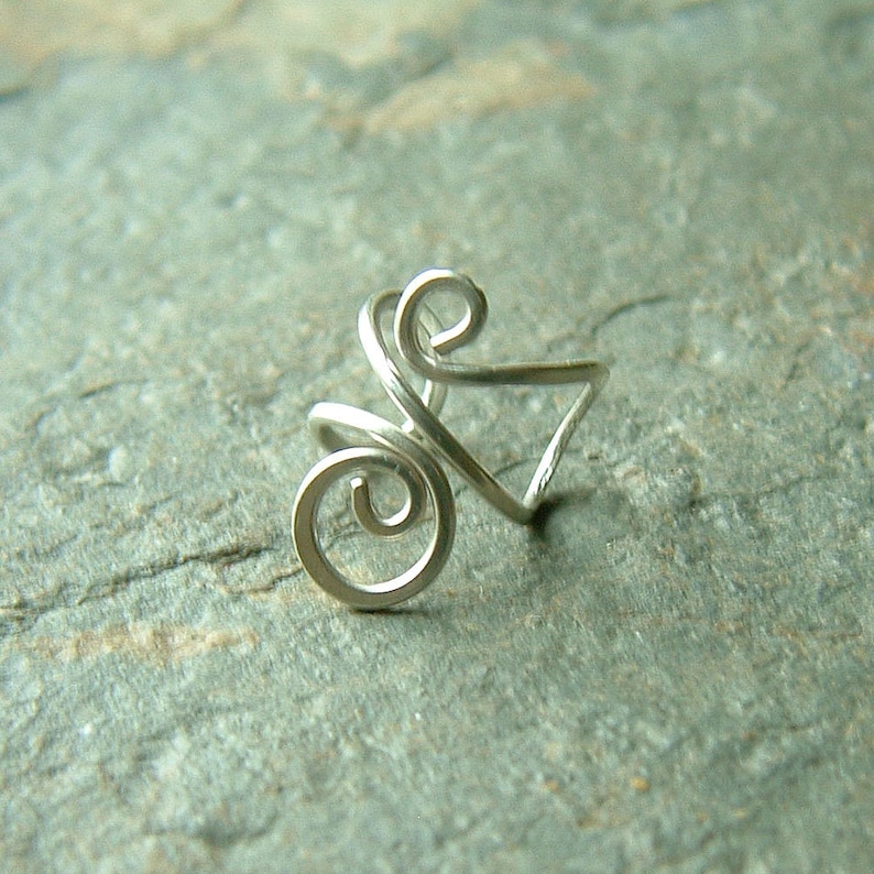 Silver Ear Cuff Swirl Sterling Silver Earcuff earring no pierce simple earring minimalist jewelry gift sterling silver dainty earrings
