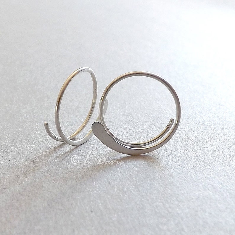 Sterling Silver Open Hoop Earrings Hammered Simple Hoops, Choose Your Custom Size, jewelry gift for her, womens gift statement earrings image 7