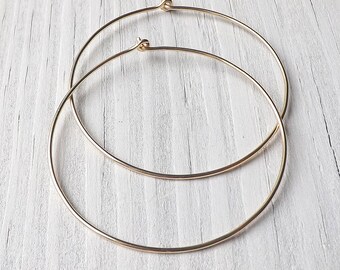 14k Gold Filled Large Hoop Earrings, Classic Hoops, Jewelry Gift