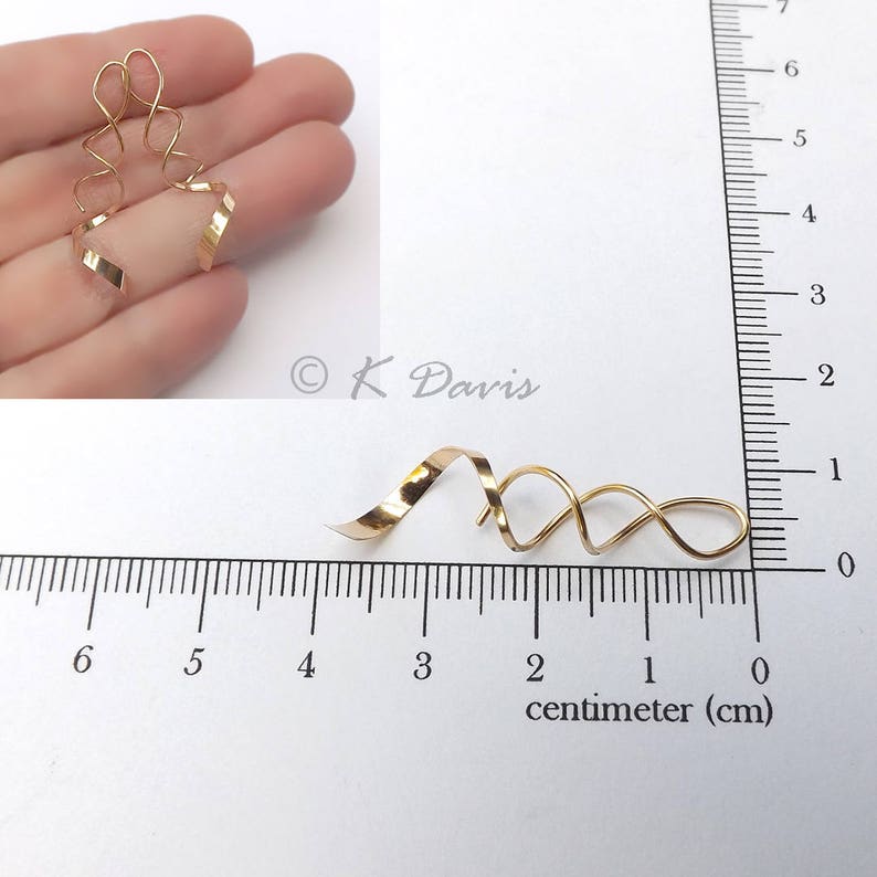 Gold Threader Earrings Spiral Ear Threaders Long Twist Open Etsy