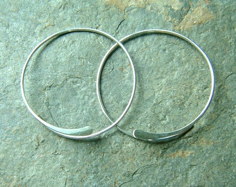 Hoop Earrings Sterling Silver Open Hoops Hammered Large Silver Hoop Earrings womens gift, Statement Jewelry statement earrings unique gift