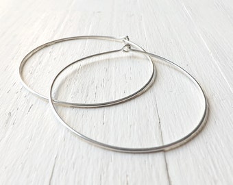 Large Sterling Silver Hoop Earrings 2 Inch Silver Hoops Hammered Hoop Earring Womens gift statement earrings maximalism jewelry