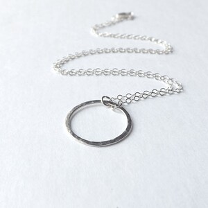 Circle Necklace Simple Circle Pendant Eco Friendly Sterling Silver Handmade Everyday Jewelry