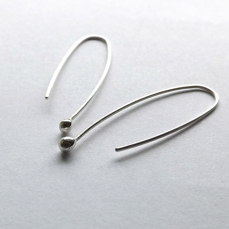 Arc Ear Threaders Sterling Silver Open Hoop Earring Simple Etsy