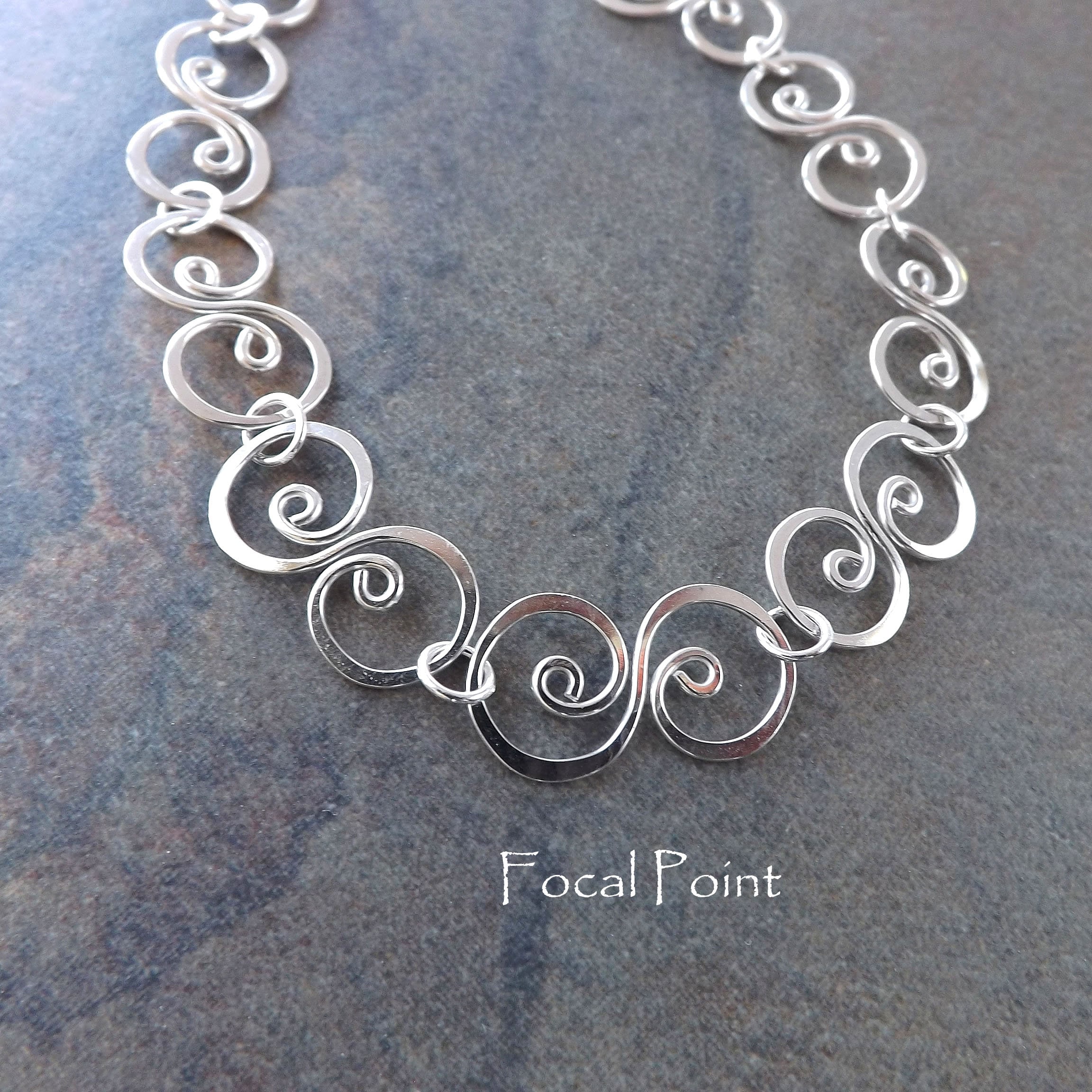 Sterling Silver Handmade Swirl Links Necklace