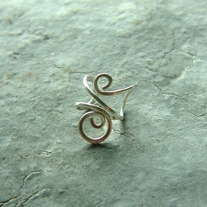 Sterling Silver Ear Cuff single Silver Swirl Earcuff minimalist jewelry Womens Dainty Earring, ear cuff handmade sterling silver earrings