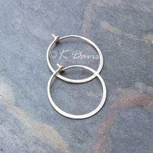 Hoop Earrings Silver Hoops Small Hoop Earrings Brushed Finish Lightweight Hammered Hoops, Huggie Hoops choose your size, jewelry gift